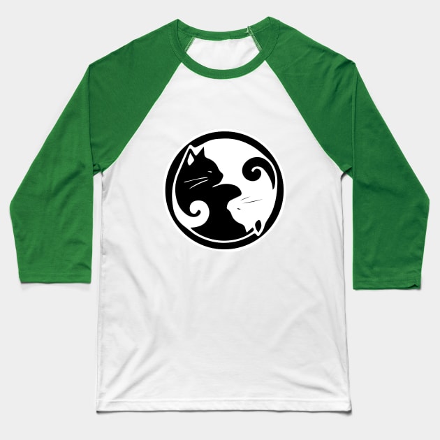 yin yang cats Baseball T-Shirt by Munayki